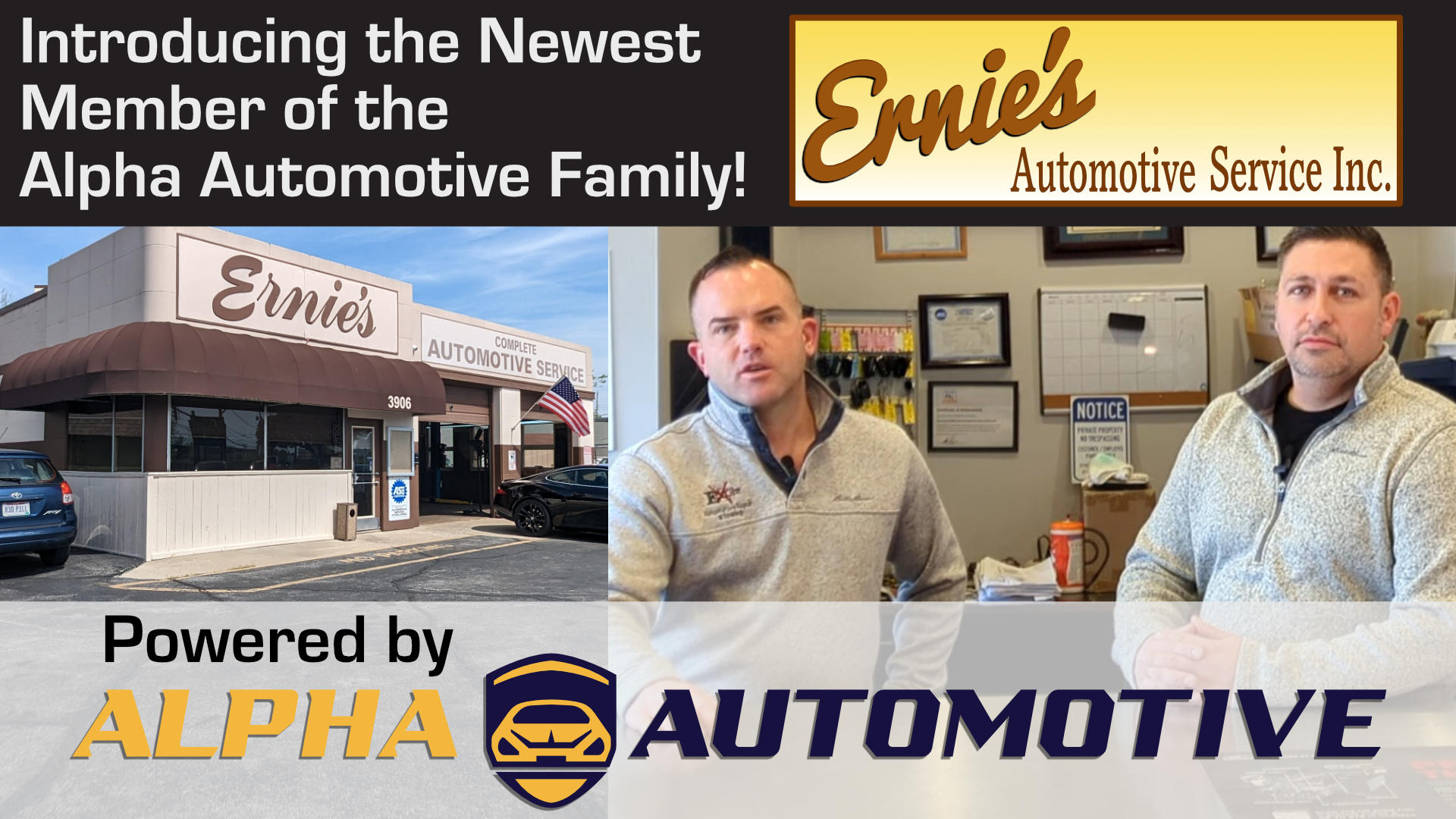 Introducing Ernie’s Auto Repair as the Newest Member of the Alpha